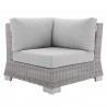 Modway Conway Sunbrella® Outdoor Patio Wicker Rattan Corner Chair - Light Gray Gray - Front Angle