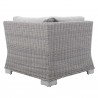 Modway Conway Sunbrella® Outdoor Patio Wicker Rattan Corner Chair - Light Gray Gray - Back Angle