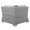 Modway Conway Sunbrella® Outdoor Patio Wicker Rattan Corner Chair - Light Gray Gray - Back Angle - Modway Conway Sunbrella® Outdoor Patio Wicker Rattan Corner Chair - Light Gray Gray - Back Angle