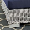 Modway Conway Sunbrella® Outdoor Patio Wicker Rattan Corner Chair - Light Gray Navy - Base Angle
