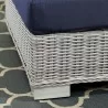 Modway Conway Sunbrella® Outdoor Patio Wicker Rattan Corner Chair - Light Gray Navy - Base Angle - Modway Conway Sunbrella® Outdoor Patio Wicker Rattan Corner Chair - Light Gray Navy - Base Angle