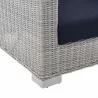 Modway Conway Sunbrella® Outdoor Patio Wicker Rattan Armchair - Light Gray Navy - Base Angle - Modway Conway Sunbrella® Outdoor Patio Wicker Rattan Armchair - Light Gray Navy - Base Angle