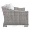 Modway Conway Sunbrella® Outdoor Patio Wicker Rattan Loveseat - Light Gray White - Side Angle