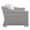 Modway Conway Sunbrella® Outdoor Patio Wicker Rattan Loveseat - Light Gray White - Side Angle - Modway Conway Sunbrella® Outdoor Patio Wicker Rattan Loveseat - Light Gray White - Side Angle