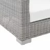 Modway Conway Sunbrella® Outdoor Patio Wicker Rattan Loveseat - Light Gray White - Seat Closeup Angle - Modway Conway Sunbrella® Outdoor Patio Wicker Rattan Loveseat - Light Gray White - Seat Closeup Angle