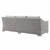 Modway Conway Sunbrella® Outdoor Patio Wicker Rattan Sofa - Light Gray Gray - Back Side Angle - Modway Conway Sunbrella® Outdoor Patio Wicker Rattan Sofa - Light Gray Gray - Back Side Angle