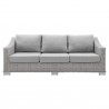 Modway Conway Sunbrella® Outdoor Patio Wicker Rattan Sofa - Light Gray Gray - Front Angle