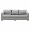 Modway Conway Sunbrella® Outdoor Patio Wicker Rattan Sofa - Light Gray Gray - Front Angle - Modway Conway Sunbrella® Outdoor Patio Wicker Rattan Sofa - Light Gray Gray - Front Angle
