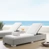 Modway Conway Sunbrella® Outdoor Patio Wicker Rattan Chaise Lounge - Light Gray White - Lifestyle - Modway Conway Sunbrella® Outdoor Patio Wicker Rattan Chaise Lounge - Light Gray White - Lifestyle