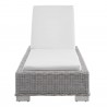 Modway Conway Sunbrella® Outdoor Patio Wicker Rattan Chaise Lounge - Light Gray White - Reclined in Side Angle - Modway Conway Sunbrella® Outdoor Patio Wicker Rattan Chaise Lounge - Light Gray White - Reclined in Side Angle