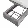 Modway Conway Sunbrella® Outdoor Patio Wicker Rattan Chaise Lounge - Light Gray White - Reclined in Closeup Top Back Side Angle - Modway Conway Sunbrella® Outdoor Patio Wicker Rattan Chaise Lounge - Light Gray White - Reclined in Closeup Top Back Side Angle