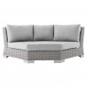 Modway Conway Sunbrella® Outdoor Patio Wicker Rattan Round Corner Chair - Light Gray Gray - Front Angle