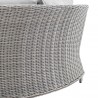 Modway Conway Sunbrella® Outdoor Patio Wicker Rattan Round Corner Chair - Light Gray Gray - Closeup Back Side Angle