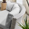 Modway Conway Sunbrella® Outdoor Patio Wicker Rattan Round Corner Chair - Light Gray Gray - Lifestyle