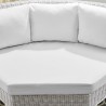 Modway Conway Sunbrella® Outdoor Patio Wicker Rattan Round Corner Chair - Light Gray White - Seat Closeup Angle
