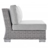 Conway Sunbrella® Outdoor Patio Wicker Rattan Armless Chair - Light Gray Gray - Side Angle