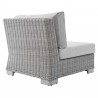 Conway Sunbrella® Outdoor Patio Wicker Rattan Armless Chair - Light Gray Gray - Back Side Angle