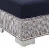 Modway Conway Sunbrella® Outdoor Patio Wicker Rattan Armless Chair in Light Gray Navy - Base Angle - Modway Conway Sunbrella® Outdoor Patio Wicker Rattan Armless Chair in Light Gray Navy - Base Angle