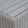 Modway Conway Outdoor Patio Wicker Rattan Coffee Table in 32"/45'' - Light Gray - Closeup Top Angle