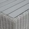 Modway Conway Outdoor Patio Wicker Rattan Coffee Table in 32"/45'' - Light Gray - Closeup Top Angle - Modway Conway Outdoor Patio Wicker Rattan Coffee Table in 32"/45'' - Light Gray - Closeup Top Angle