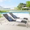 Modway Savannah Outdoor Patio Mesh Chaise Lounge in Black - Lifestyle