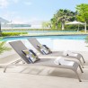 Modway Savannah Outdoor Patio Mesh Chaise Lounge in Gray - Lifestyle