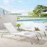 Modway Savannah 3 Piece Outdoor Patio Mesh Set in White - Lifestyle - Modway Savannah 3 Piece Outdoor Patio Mesh Set in White - Lifestyle