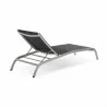 Modway Savannah Outdoor Patio Mesh Chaise Lounge in Black - Reclined Back Side Angle - Modway Savannah Outdoor Patio Mesh Chaise Lounge in Black - Reclined Back Side Angle
