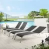 Modway Savannah Outdoor Patio Mesh Chaise Lounge in Black - Lifestyle - Modway Savannah Outdoor Patio Mesh Chaise Lounge in Black - Lifestyle