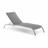Modway Savannah Outdoor Patio Mesh Chaise Lounge in Gray - Reclined Front Side Angle - Modway Savannah Outdoor Patio Mesh Chaise Lounge in Gray - Reclined Front Side Angle
