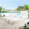 Modway Savannah Outdoor Patio Mesh Chaise Lounge in White - Lifestyle - Modway Savannah Outdoor Patio Mesh Chaise Lounge in White - Lifestyle