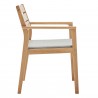 Modway Viewscape Outdoor Patio Ash Wood Dining Armchair in Natural Taupe - Set of Two - Side Angle