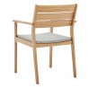 Modway Viewscape Outdoor Patio Ash Wood Dining Armchair in Natural Taupe - Set of Two - Back Side Angle