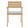 Modway Viewscape Outdoor Patio Ash Wood Dining Armchair in Natural Taupe - Set of Two - Front Angle
