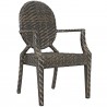Modway Casper Outdoor Patio Dining Armchair in Brown - Set of Two - Front Side Angle