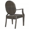 Modway Casper Outdoor Patio Dining Armchair in Brown - Set of Two - Back Side Angle