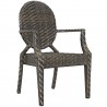 Modway Casper Outdoor Patio Dining Armchair in Brown - Set of Four - Front Side Angle 
