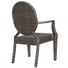Modway Casper Outdoor Patio Dining Armchair in Brown - Set of Four - Back Side Angle 
