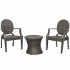 Modway Casper 3 Piece Outdoor Patio Set - Brown - Front Angle