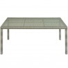 Modway Conduit 7 Piece Outdoor Patio Wicker Rattan Dining Set - Light Gray Peridot - Table in Front Angle