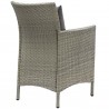 Modway Conduit Outdoor Patio Wicker Rattan Dining Armchair in Light Gray Charcoal - Set of Two - Back Side Angle