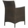 Modway Conduit Outdoor Patio Wicker Rattan Dining Armchair in Brown White - Set of Four - Back Side Angle - Modway Conduit Outdoor Patio Wicker Rattan Dining Armchair in Brown White - Set of Four - Back Side Angle