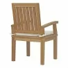 Modway Marina 9 Piece Outdoor Patio Teak Dining Set - Natural White - Armchair in Back Side Angle - Modway Marina 9 Piece Outdoor Patio Teak Dining Set - Natural White - Armchair in Back Side Angle