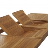 Modway Marina 9 Piece Outdoor Patio Teak Dining Set - Natural White - Table in Closeup Angle