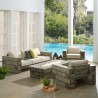 Modway Manteo Rustic Coastal Outdoor Patio Sunbrella® 4 Piece Set - Light Gray Beige - Lifestyle