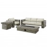 Modway Manteo Rustic Coastal Outdoor Patio Sunbrella® 4 Piece Set - Light Gray Beige - Set in Front Side Angle