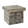 Modway Manteo Rustic Coastal Outdoor Patio Sunbrella® 4 Piece Set - Light Gray Beige - Side Table in Front Side Angle