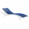 Modway Glimpse Outdoor Patio Mesh Chaise Lounge in White Navy - Set of Four - Reclined in Front Side Angle - Modway Glimpse Outdoor Patio Mesh Chaise Lounge in White Navy - Set of Four - Reclined in Front Side Angle