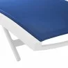 Modway Glimpse Outdoor Patio Mesh Chaise Lounge in White Navy - Set of Four - Seat Closeup Angle - Modway Glimpse Outdoor Patio Mesh Chaise Lounge in White Navy - Set of Four - Seat Closeup Angle