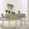 Modway Shore Outdoor Patio Aluminum Dining Armchair in Silver Gray - Set of Two - Lifestyle